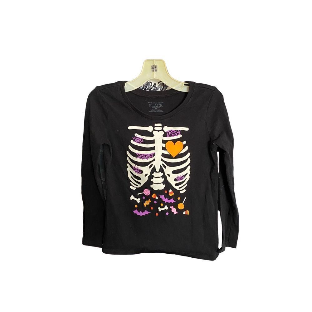 Children’s place toddler girls, Halloween candy skeleton graphic T-shirt 3T